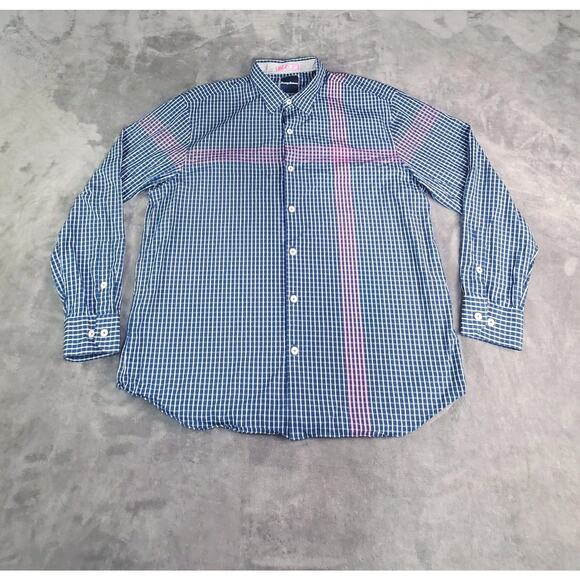 Tommy Bahama Other - Tommy Bahama Shirt Mens Size XL Blue Check Cotton Button Up Long Sleeve C8